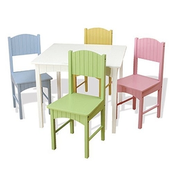 KidKraft Nantucket Table & 4 Pastel Chairs