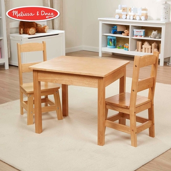 Melissa & Doug Solid Wood Table & Chairs