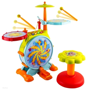 WolVol Electric Big Toy Drum Set for Kids